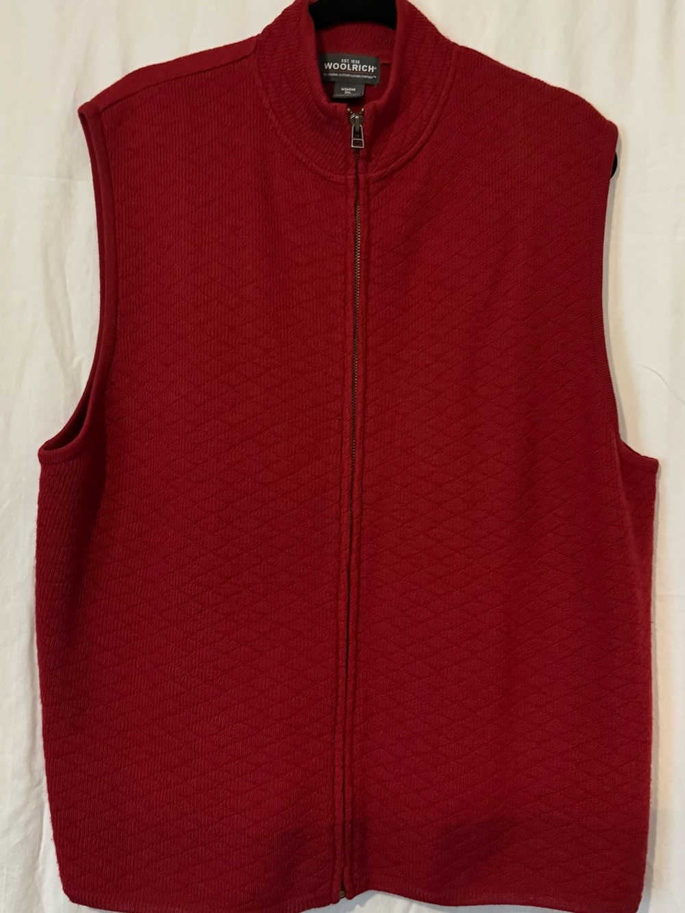 Woolrich Red Zip‑Up Vest – Size 2XL